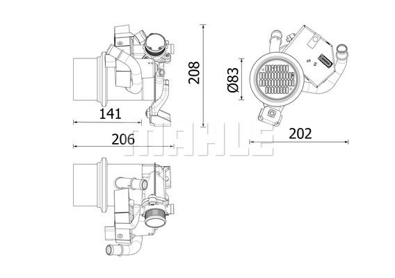 Kylare, avgasåterföring Mahle CE 39 000P