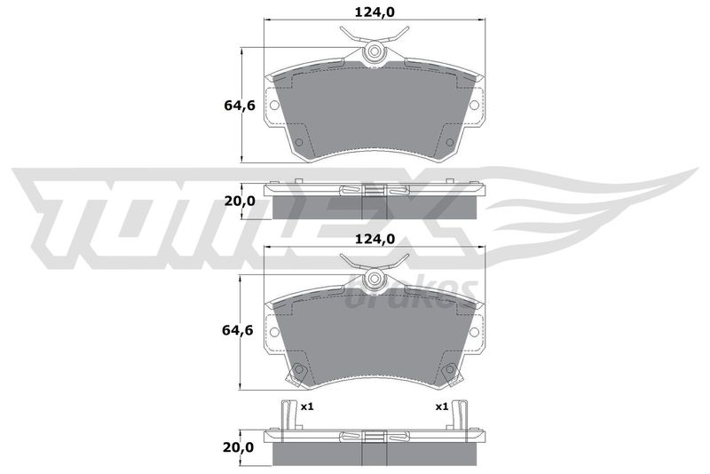 TOMEX Brakes TX 14-97 Brake Pad Set, disc brake