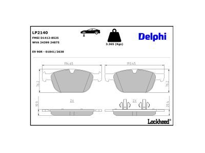 DELPHI LP2140 Brake Pad Set, disc brake
