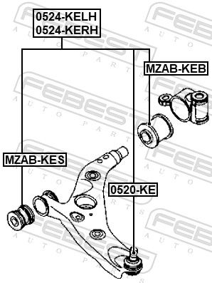 FEBEST 0524-KELH Control/Trailing Arm, wheel suspension