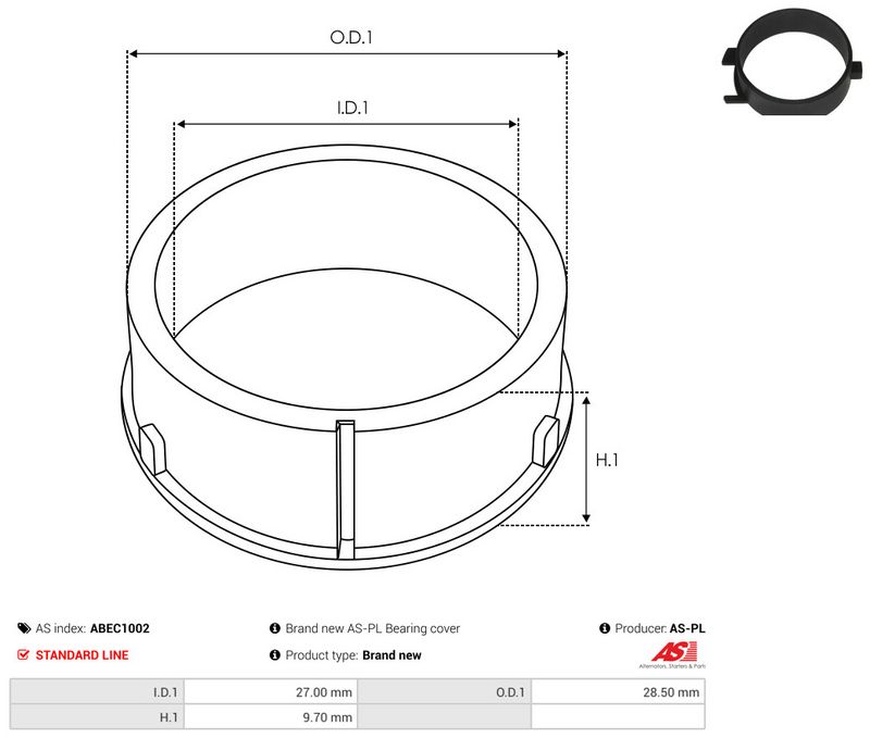 AS-PL ABEC1002 Protective Cap, alternator