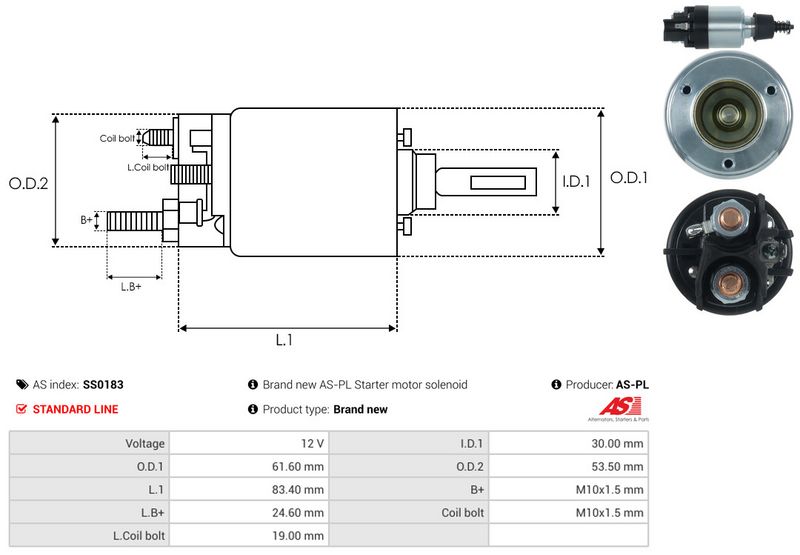 AS-PL SS0183 Solenoid Switch, starter