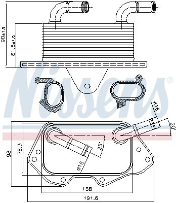 NISSENS 90662 Oil Cooler, engine oil