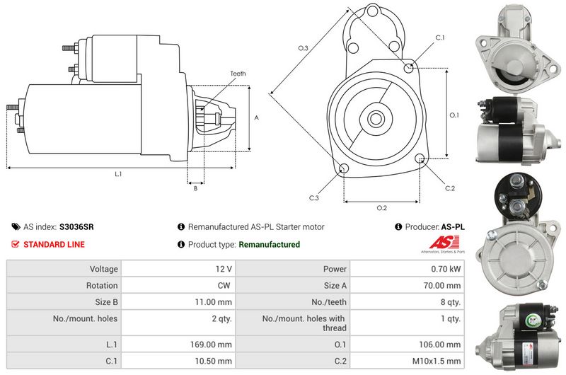 AS-PL S3036SR Starter