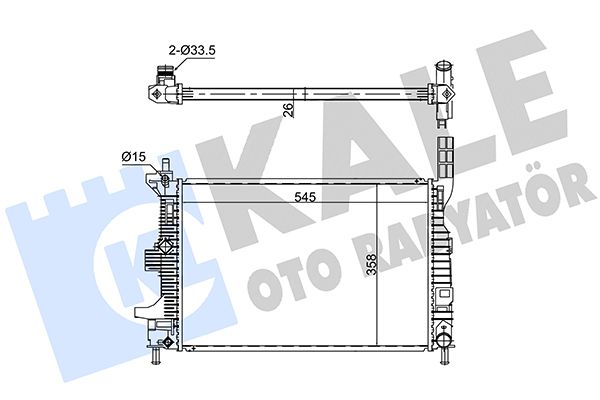 Радіатор, система охолодження двигуна, Kale Oto Radyatör 352845