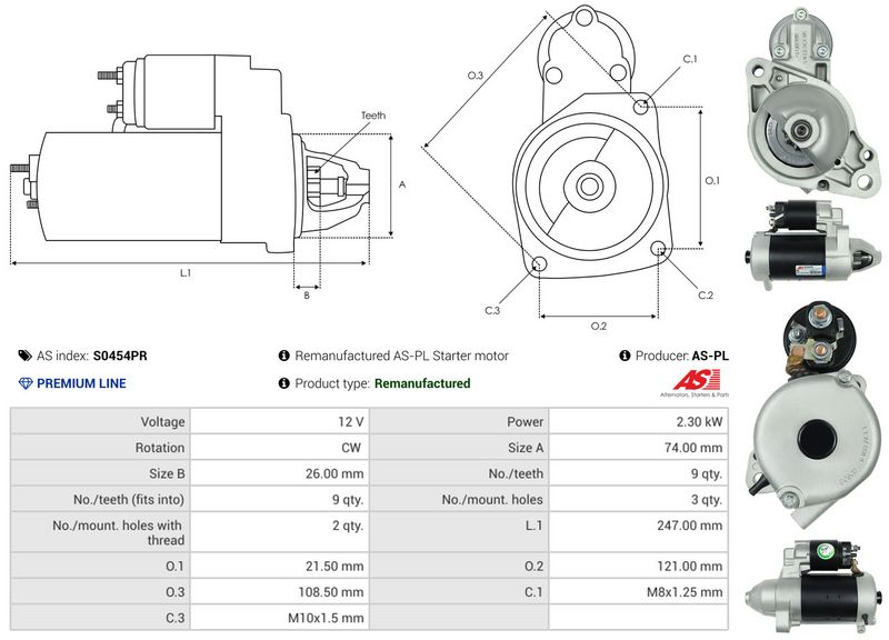 AS-PL S0454PR Starter