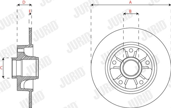 Гальмівний диск, Jurid 563289JC-1