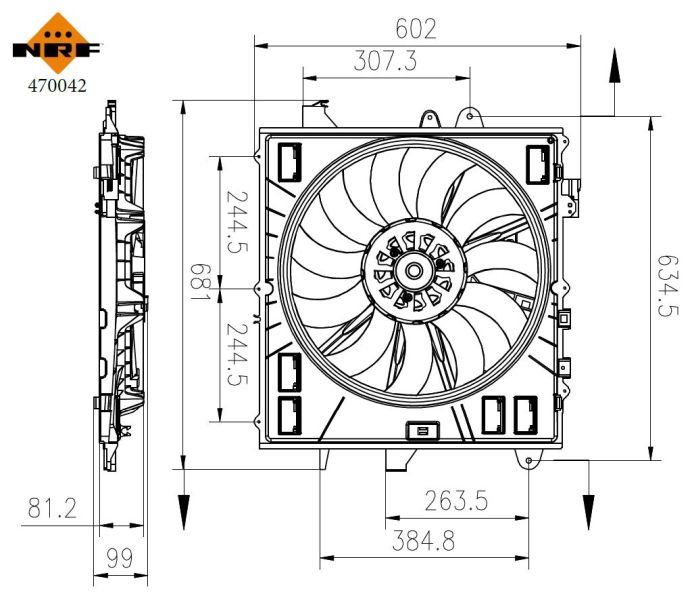 NRF ventilátor, motorhűtés 470042