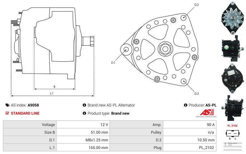 AS-PL A9058 Alternator