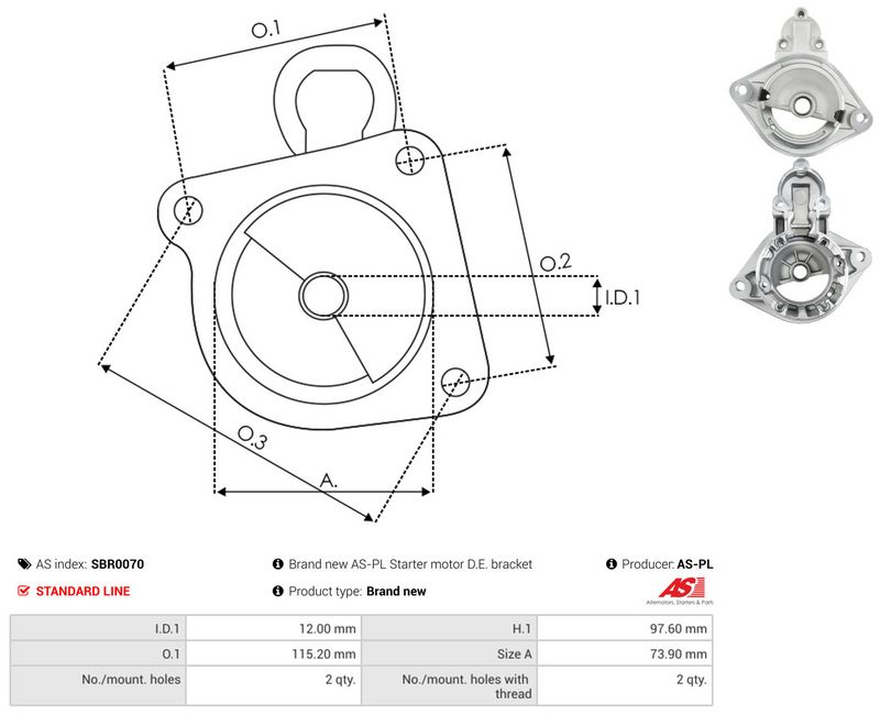 AS-PL SBR0070 Starter Lid, carburettor