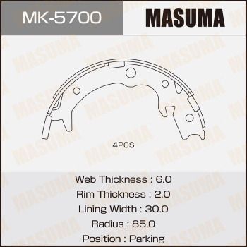 Комплект гальмівних колодок, Masuma MK5700