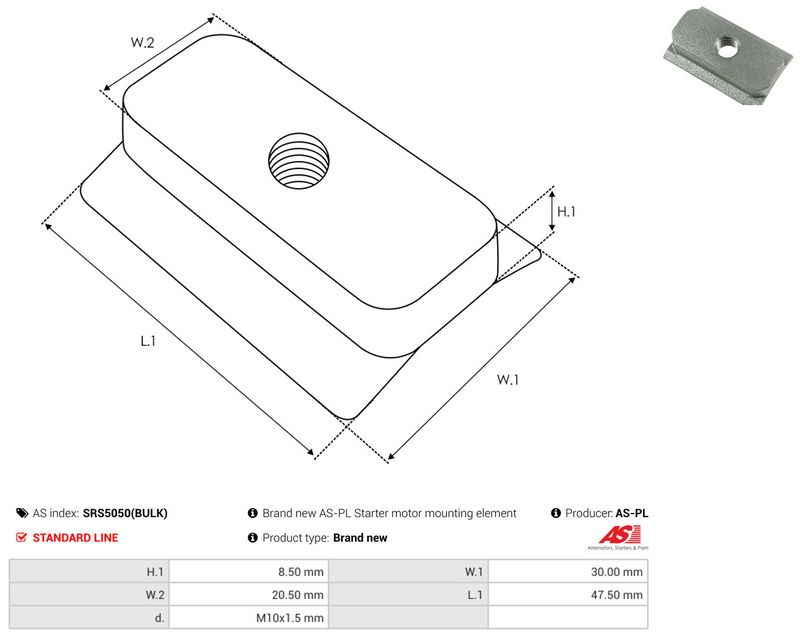 AS-PL SRS5050(BULK) Repair Kit, starter