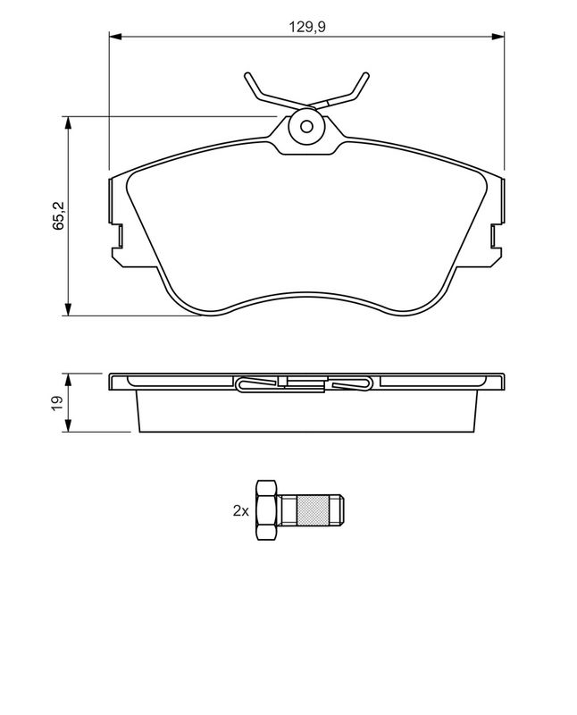 Piduriklotsi komplekt, ketaspidur, BOSCH 0 986 461 753