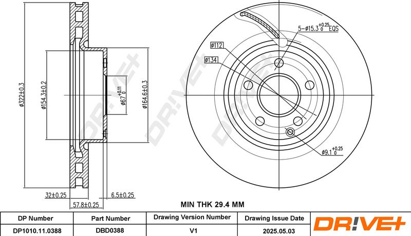 Disc frana DP1010.11.0388 Dr!ve+