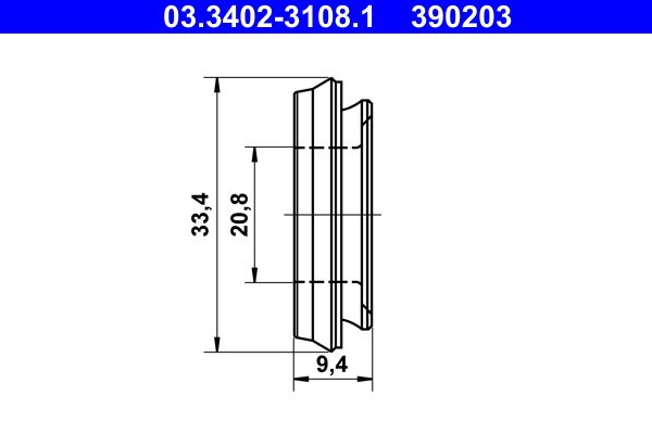 ATE Manchette, wielremcilinder 03.3402-3108.1