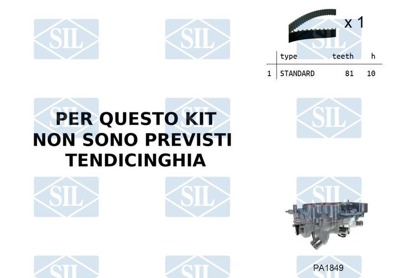 Saleri SIL Vízpumpa + fogasszíj készlet K1PA1849