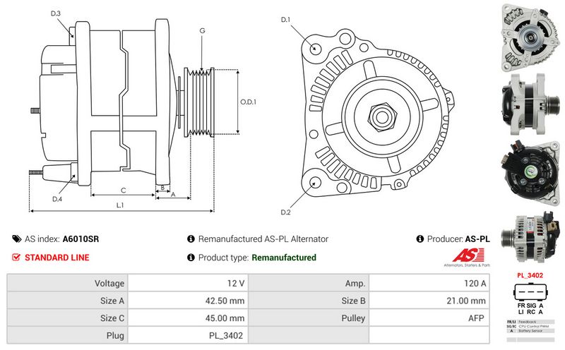 AS-PL A6010SR Alternator