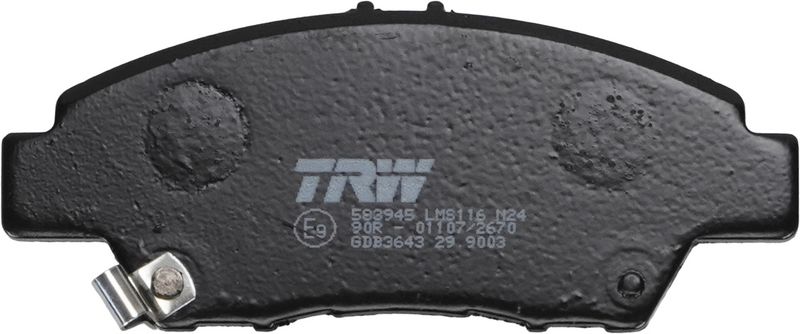 Piduriklotsi komplekt, ketaspidur, TRW GDB3643