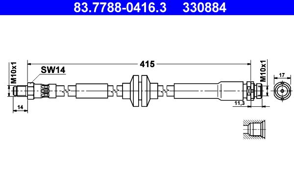 Furtun frana 83.7788-0416.3 ATE