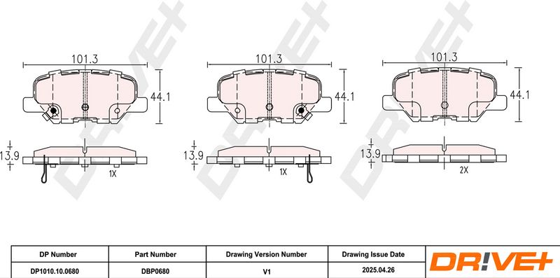 Set placute frana,frana disc DP1010.10.0680 Dr!ve+