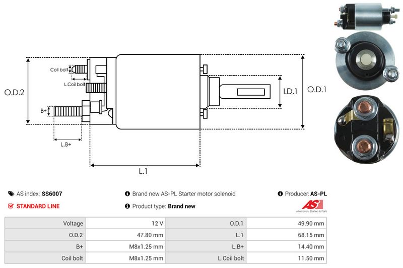 Magnetlülitus, starter, AS-PL SS6007