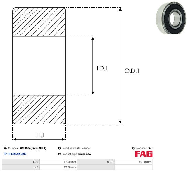 AS-PL ABE9004(FAG)(BULK) Bearing