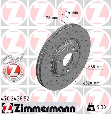 Гальмівний диск, Zimmermann 470.2438.52