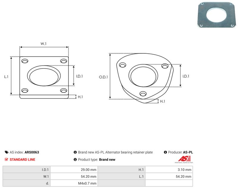 AS-PL ARS0063 Repair Set, alternator