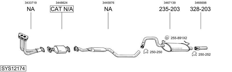 BOSAL kipufogórendszer SYS12174