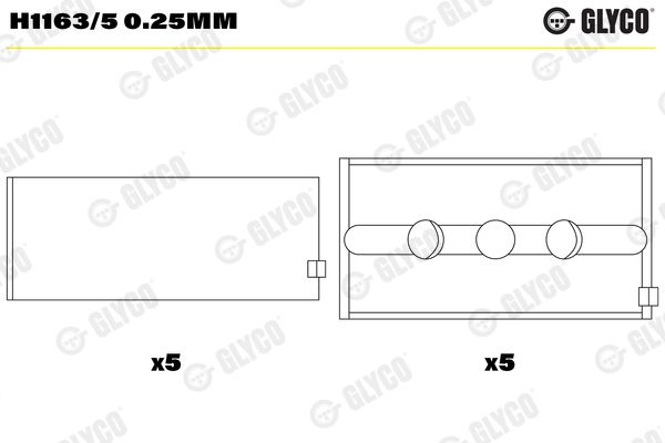 Підшипник колінчатого вала, Glyco H1163/50.25MM