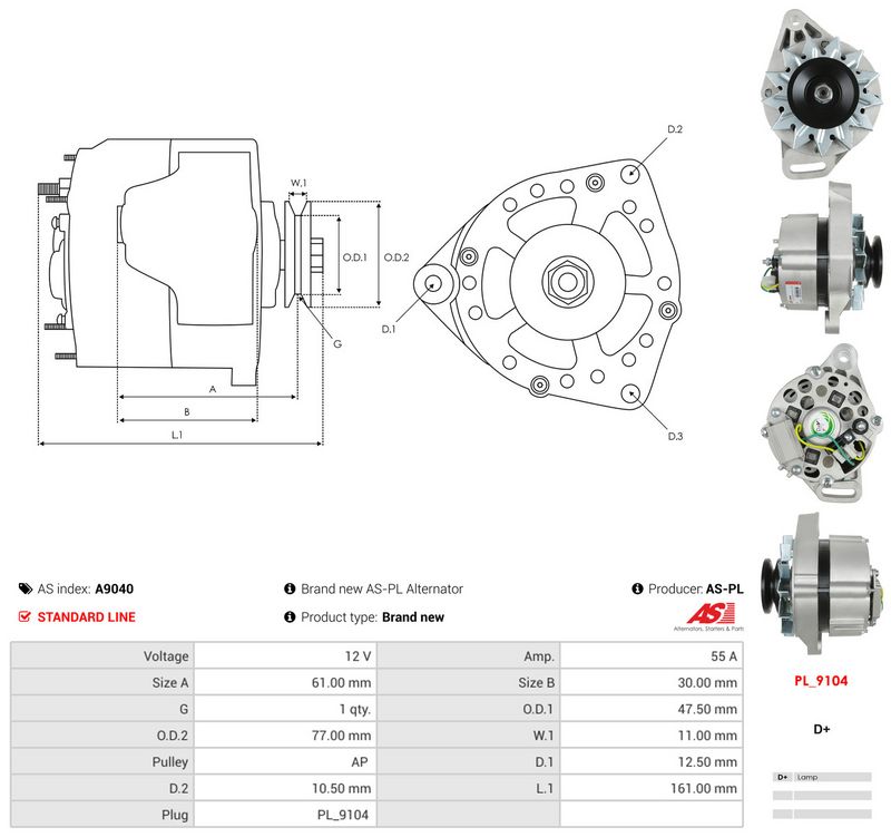 Generaator, AS-PL A9040