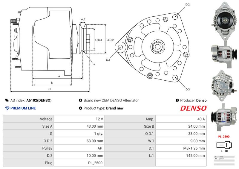 AS-PL A6192(DENSO) Alternator