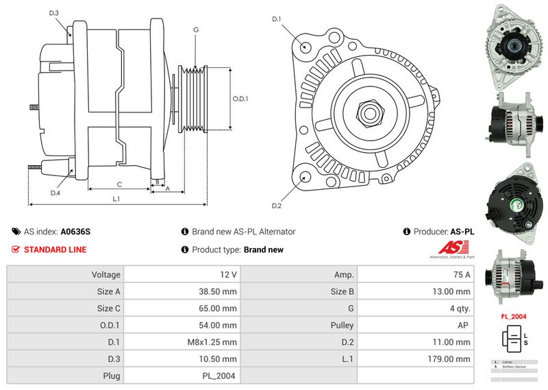 AS-PL A0636S Alternator
