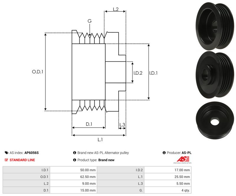 Rihmaratas, generaator, AS-PL AP6056S