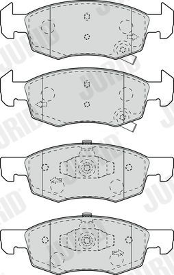 Комплект гальмівних накладок, дискове гальмо, Jurid 573672J