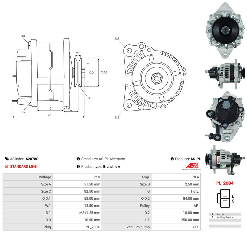 Generaator, AS-PL A2078S