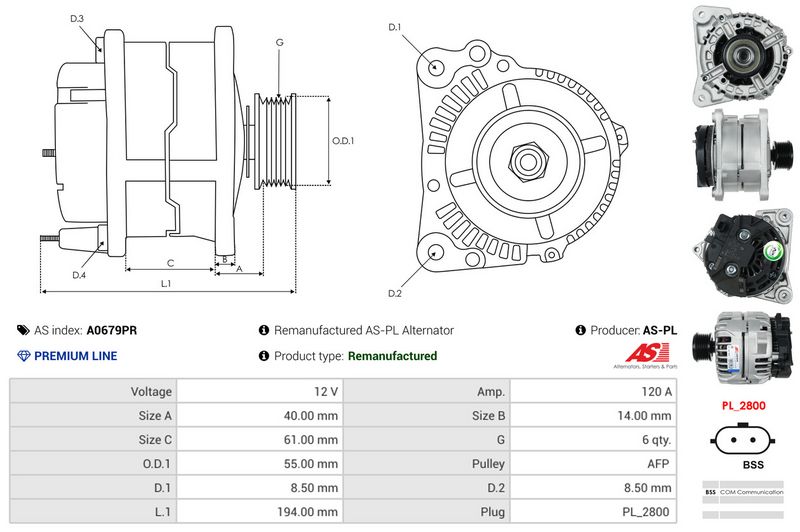 AS-PL A0679PR Alternator