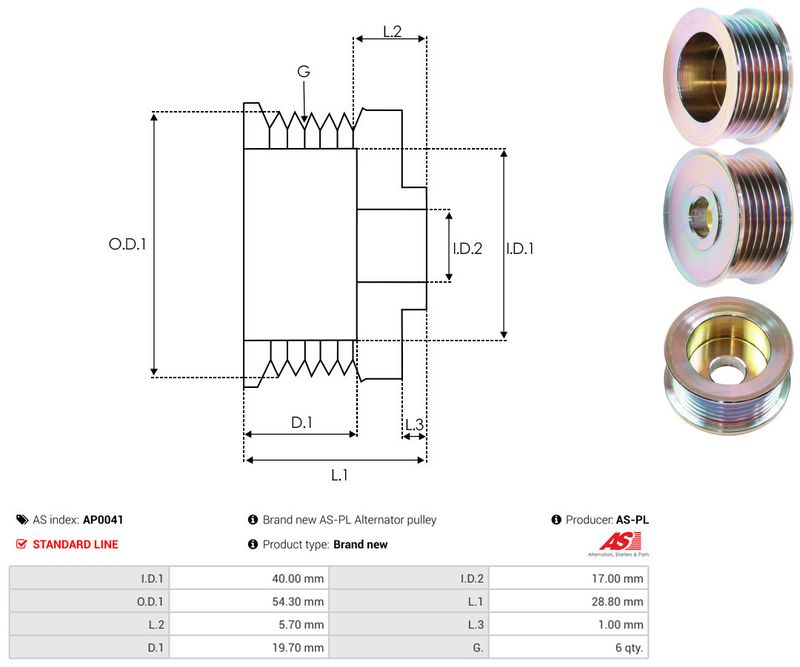 Rihmaratas, generaator, AS-PL AP0041