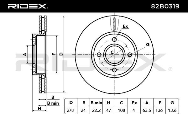 спирачен диск RIDEX