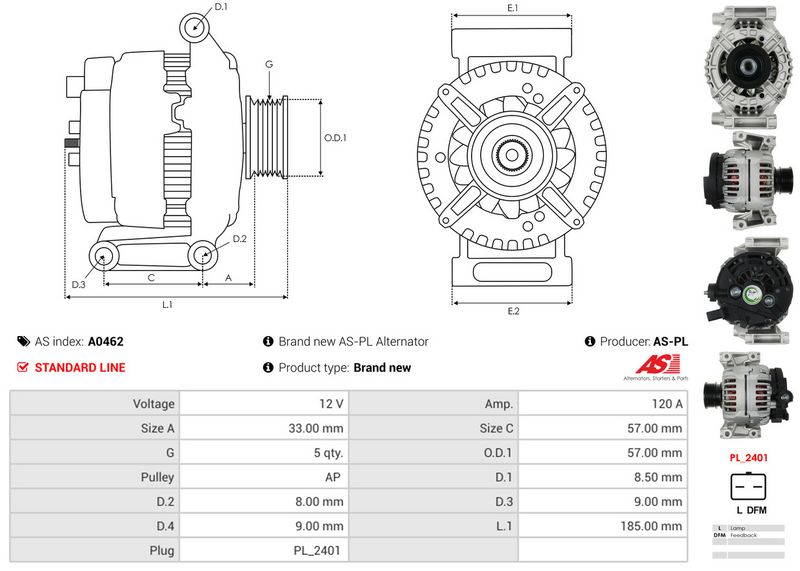 AS-PL A0462 Alternator