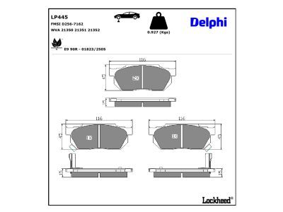 DELPHI LP445 - Brake Pad Set, disc brake