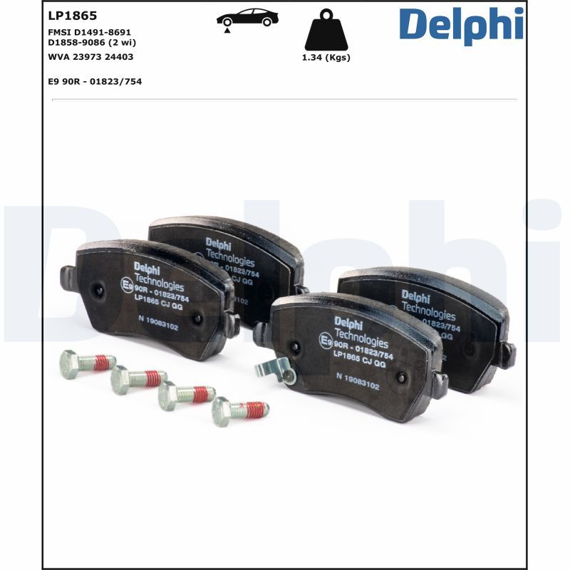 DELPHI LP1865 Brake Pad Set, disc brake