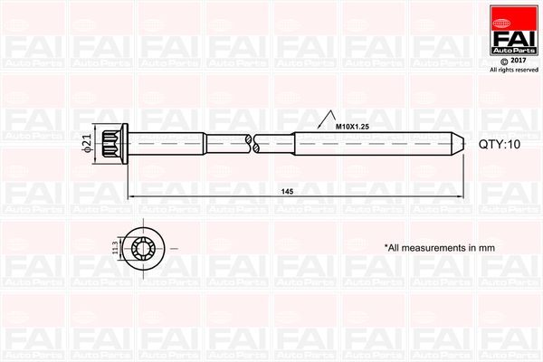 FAI AutoParts hengerfejcsavar-készlet B1140