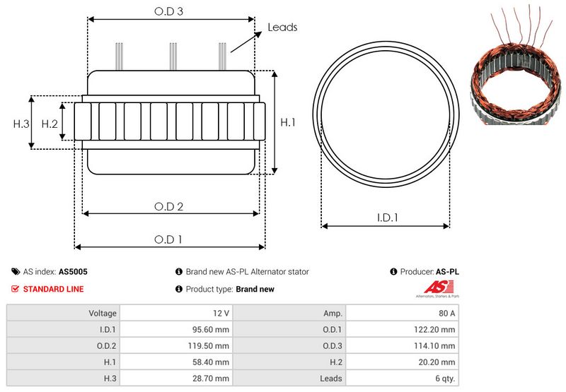 Staator, generaator, AS-PL AS5005