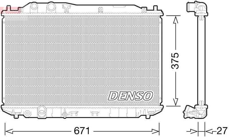 Радіатор, система охолодження двигуна, Denso DRM40029