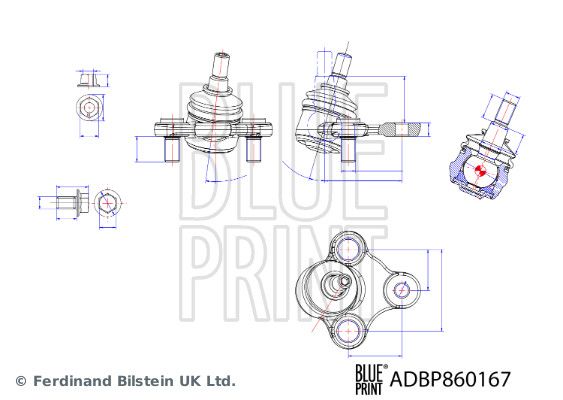 Нижній/верхній кульовий шарнір, Blue Print ADBP860167