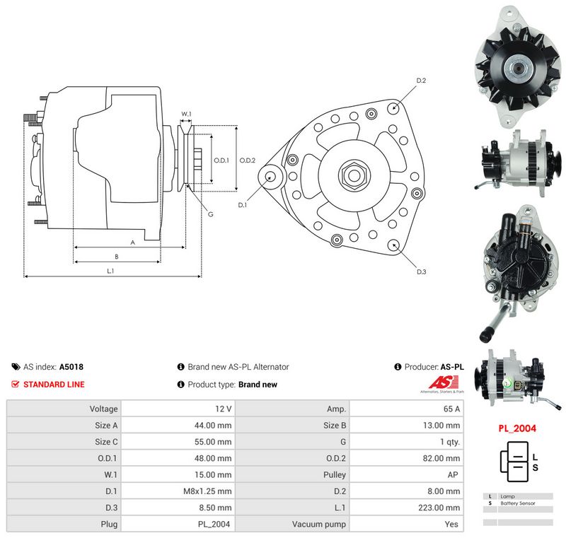 Generaator, AS-PL A5018