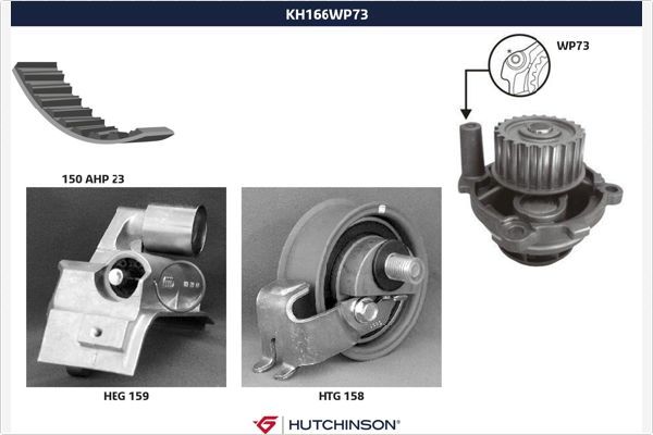HUTCHINSON Vízpumpa + fogasszíj készlet KH 166WP73