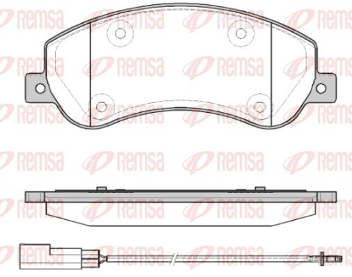 Комплект гальмівних накладок, дискове гальмо, Remsa 1250.11