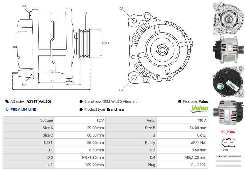 AS-PL A3147(VALEO) Alternator